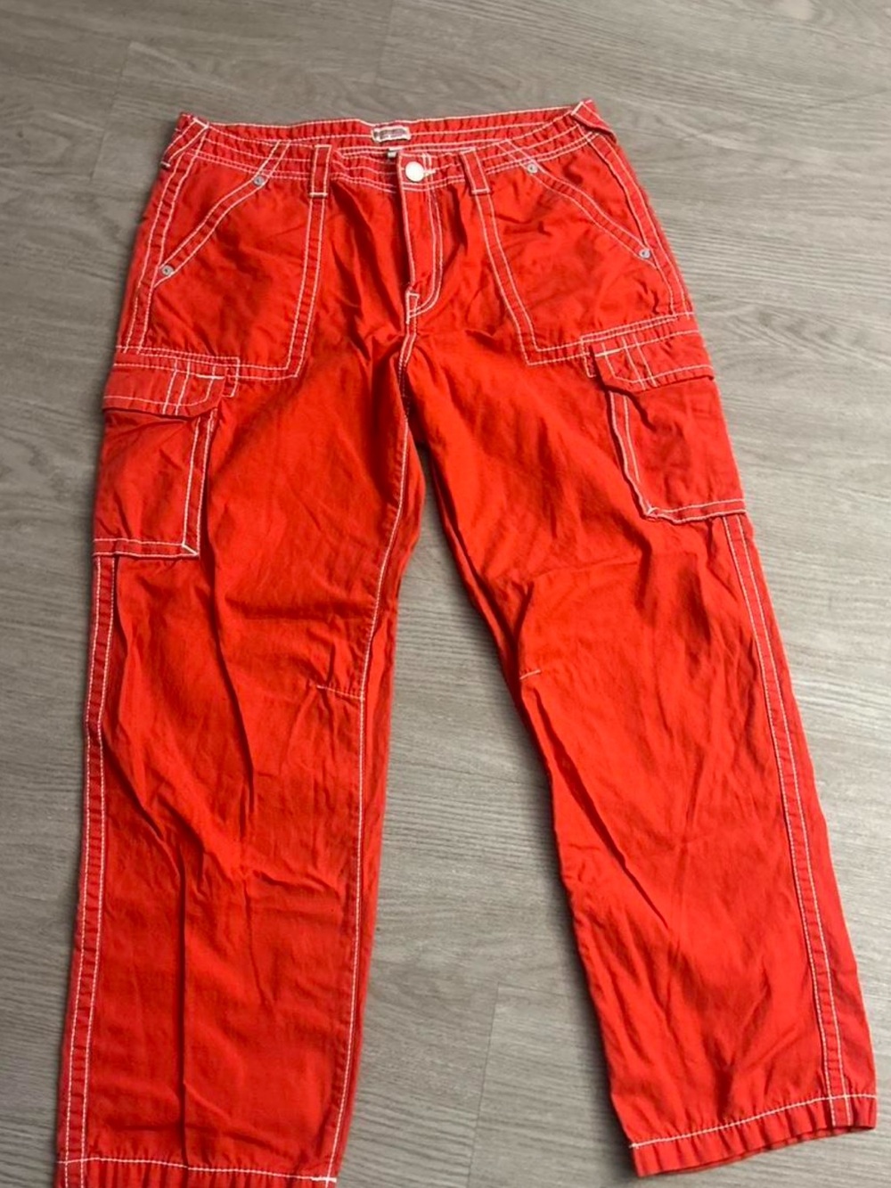 True Religion Men's Red Cargo Pants